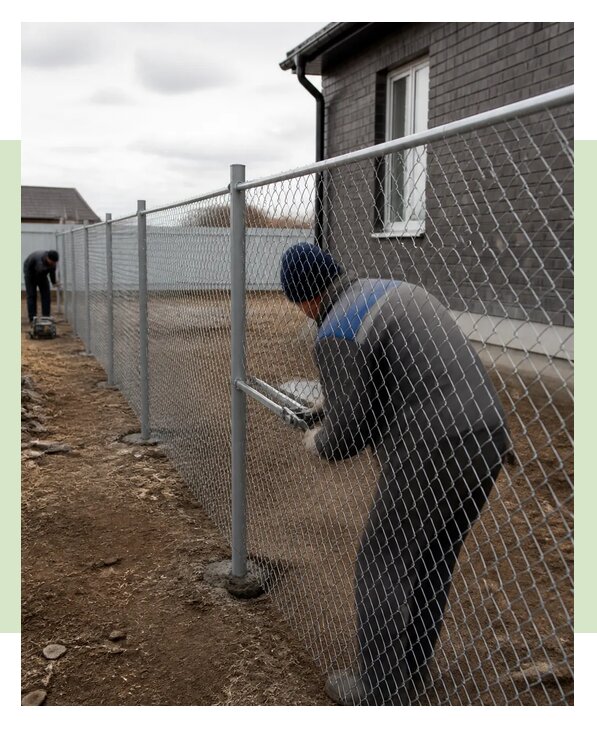 Натяжной забор из рабицы с установкой в Александрове по цене от 1607 р. | ЗаборЭксеперт-Лкн