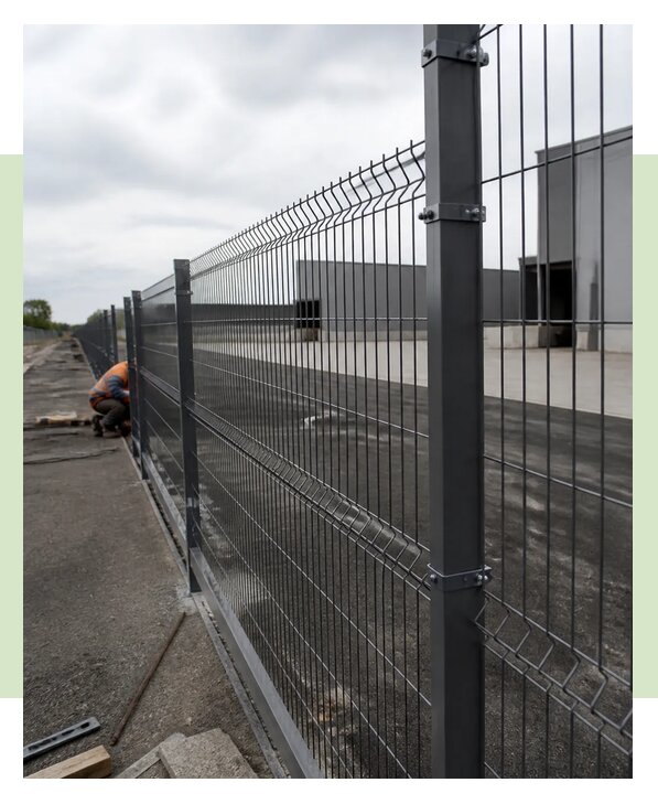 Монтаж 3Д забора для склада и территории в Александрове под ключ